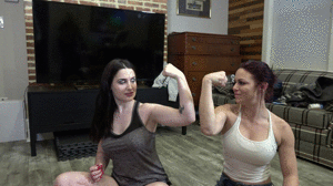 www.wmwfetishfun.com - Sarah Brooke vs Tilly Mcreese Arm Wrestling thumbnail